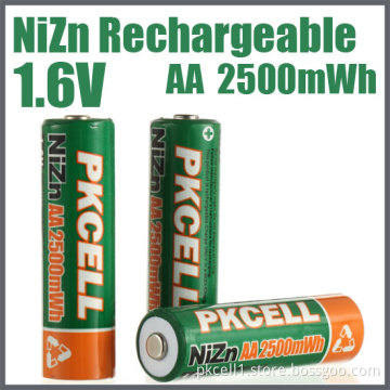 1.6V Ni-Zn Rechargeable Battery 2500mwh AA Size